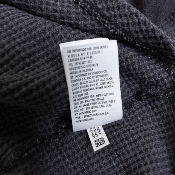 American Eagle Waffle Knit Hooded Jacket Dark Gray Oversized Medium - Picture 15 of 15